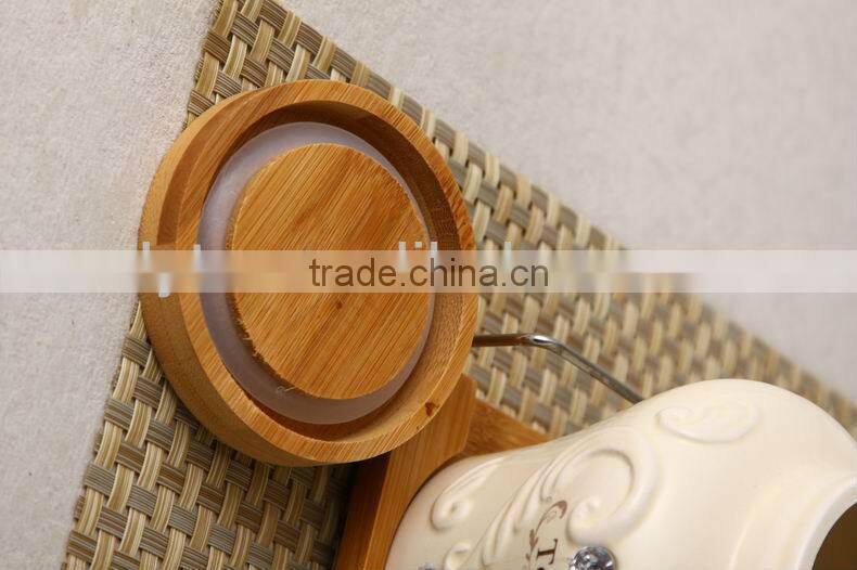 ceramic canister set with bamboo stand