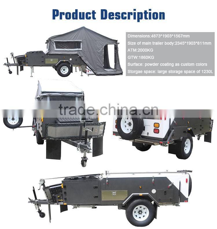 Professional Custom hard floor folding camper trailer for sale