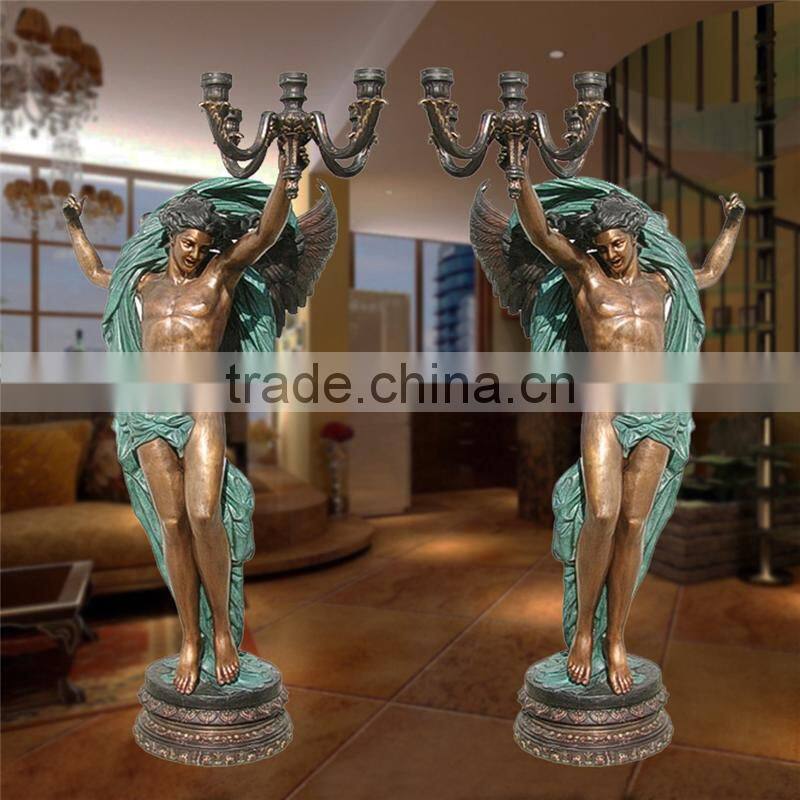 bronze foundry home decoration bronze lady sculpture lamps