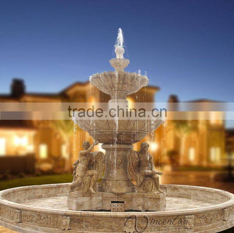 contemporary outdoor sculpture stone carving marble outdoor water fountain