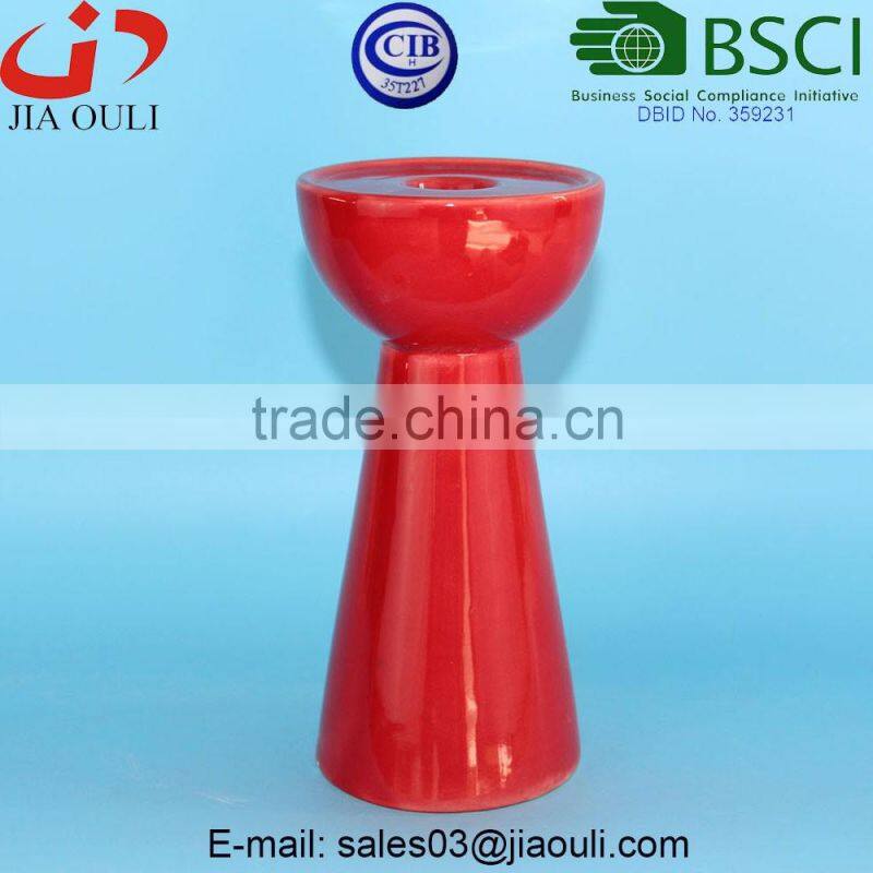 BSCI Audit factory Home decor ceramic Candle Holders, hurricane candleholder