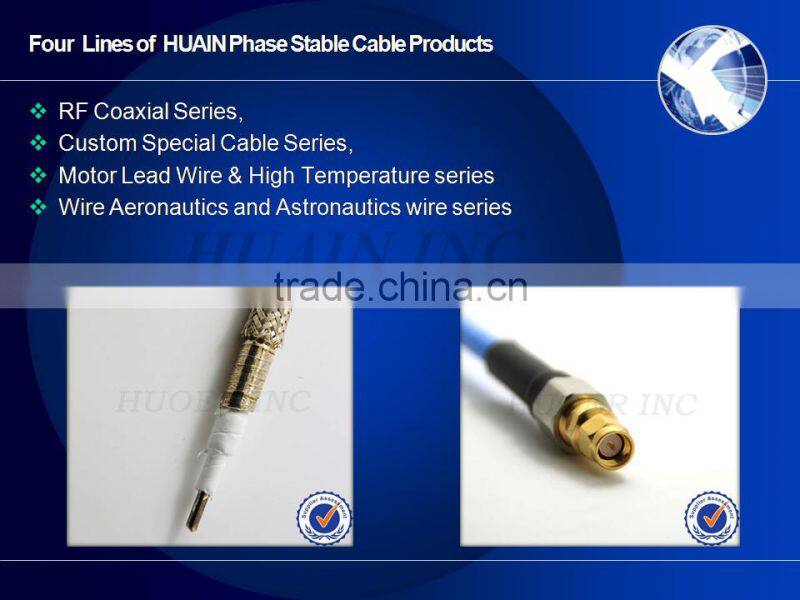 Phase Stable vga cable Coaxial Wire PTFE Insulated Cable