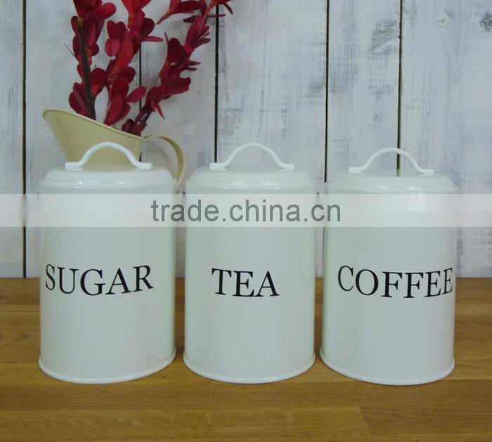 tea sugar coffee canisters set for kitchen use