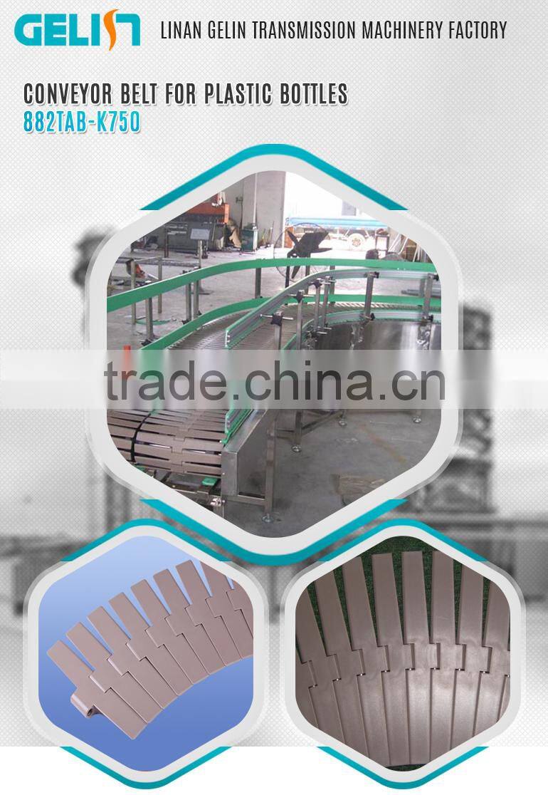 882TAB plastic plate conveyor belt for bottles