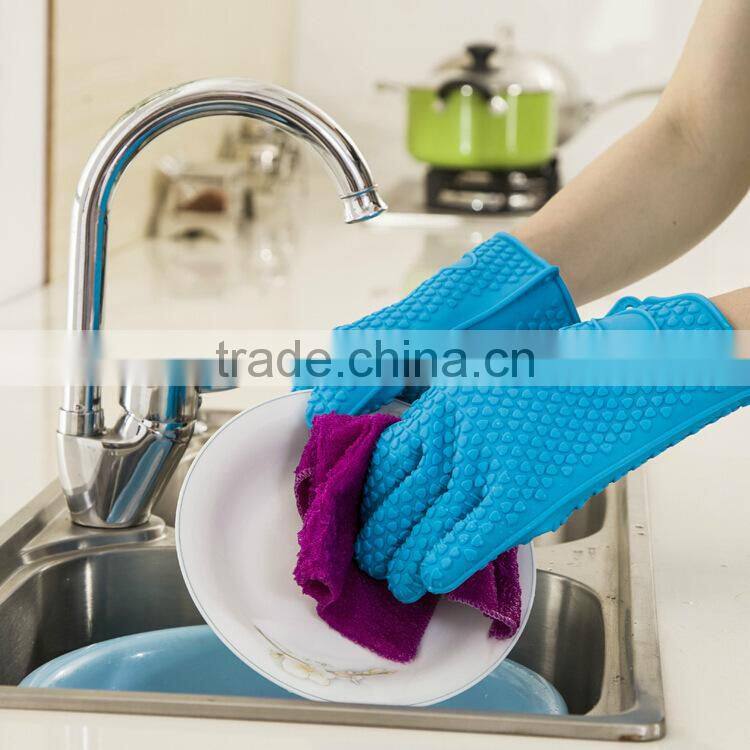 Multi Using Silicone Heat Resistant Dishwashing Cooking Grill Gloves
