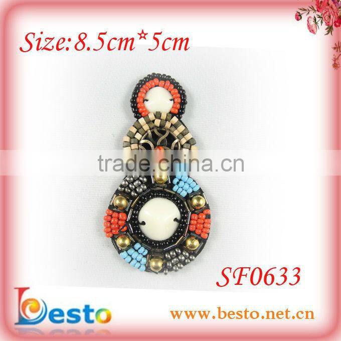 SF0629 Hot selling fancy ladies colorful long bead sandal shoe accessory