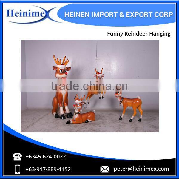 Hot Sale Christmas Decoration Funny Reindeer Hanging