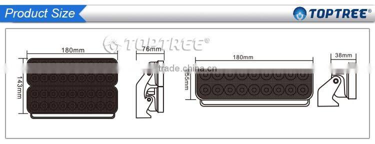 54w SMD Leds Work Light Two Pieces Flood Beam Driving Light