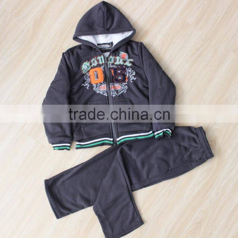 2016 New Fleece Winter boys Clothes Wholesale Clothing Sets from China