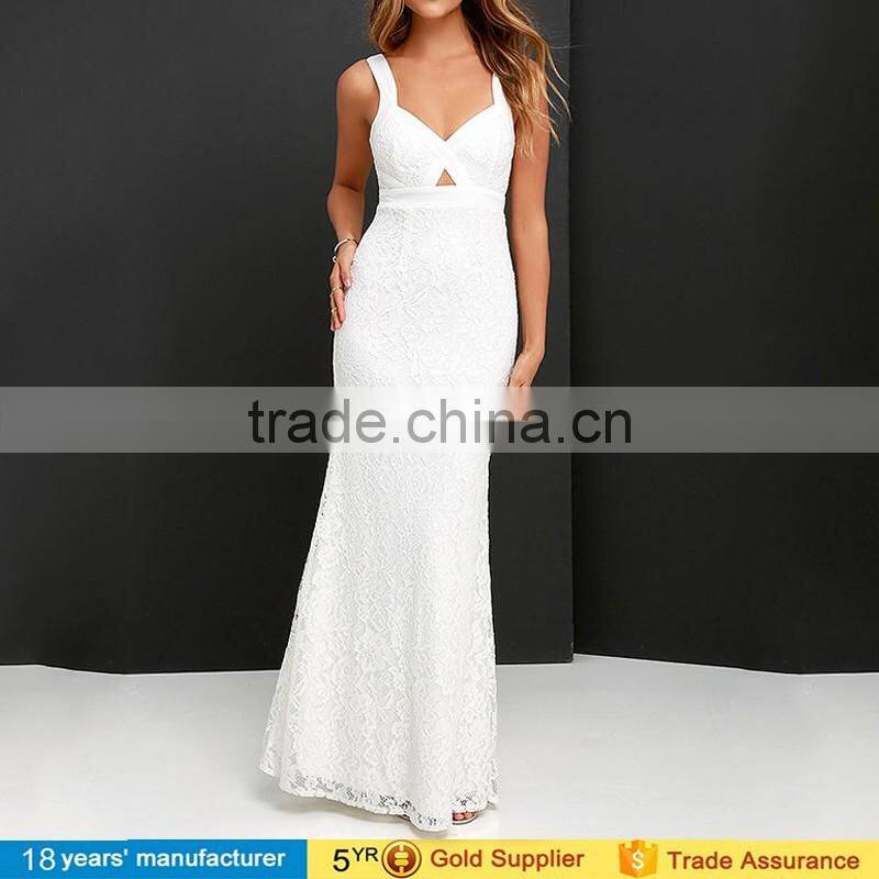 2016 ladies lace long evening party wear fashion maxi dresses with picture