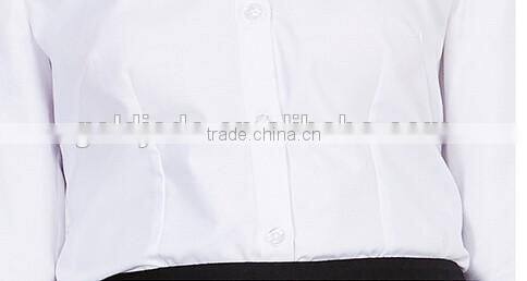 100% cotton long sleeve ladies office uniform shirts dress shirts slim fit shirts white shirts
