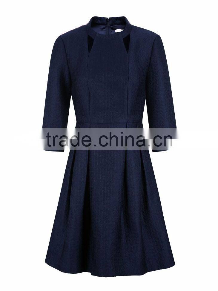 sell latest woman dress design fashion floral printed autumn winter custom business office formal lady dresses with sleeves