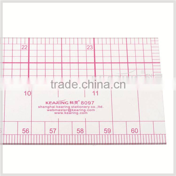 Kearing brand 1.2mm thick sandwich printing PVC flexible 24" Garment Ruler for fashion design pattern making #8097