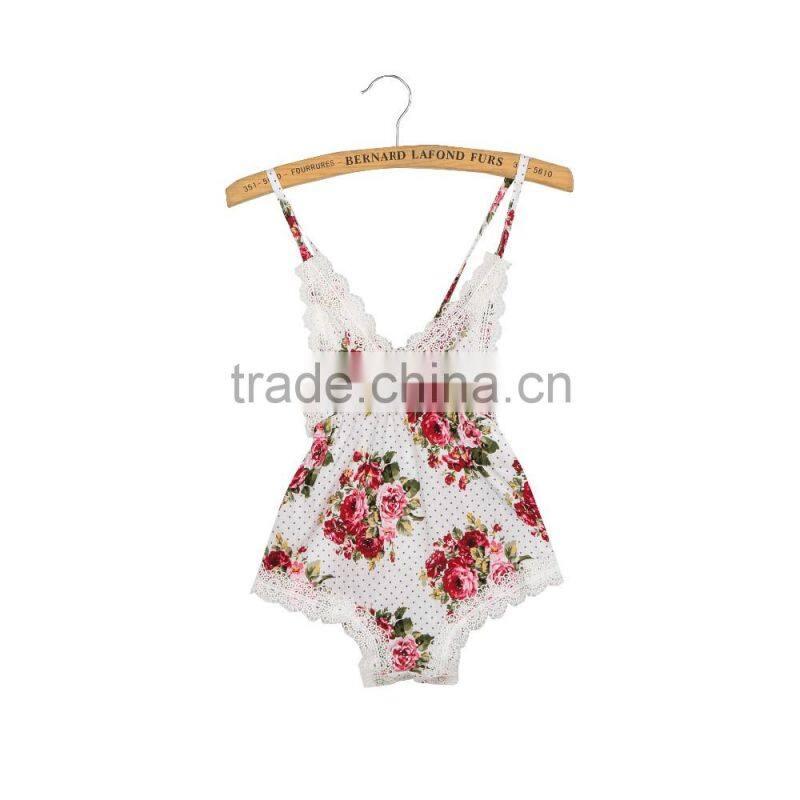 2016 New fashion baby wear summer one piece backless jumpsuit baby boutique outfit