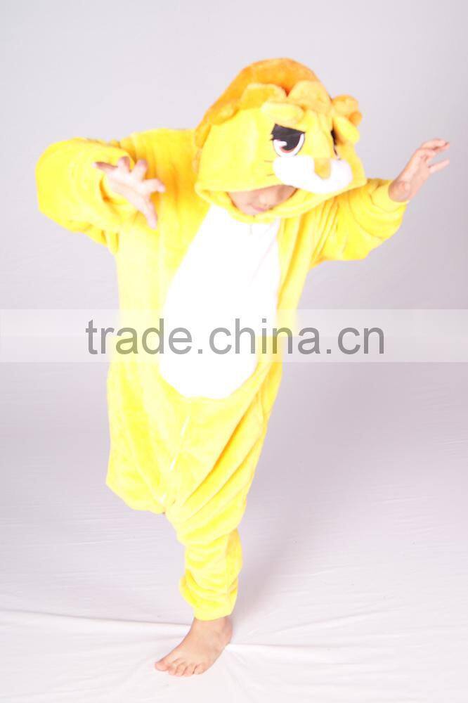 winter sport footless lion pajamas with drop seat family onesie