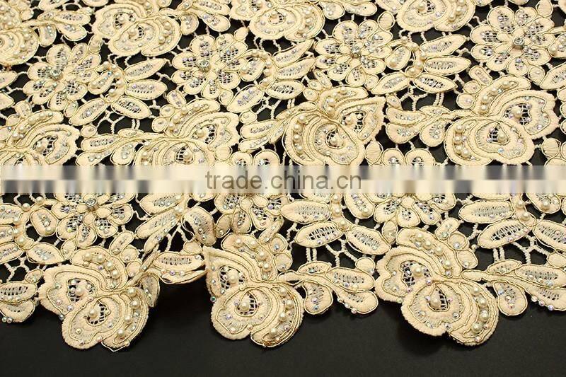 High quality lace fabric mesh embroidery guipure cord lace cupion CP0145 african cord lace for wedding dress
