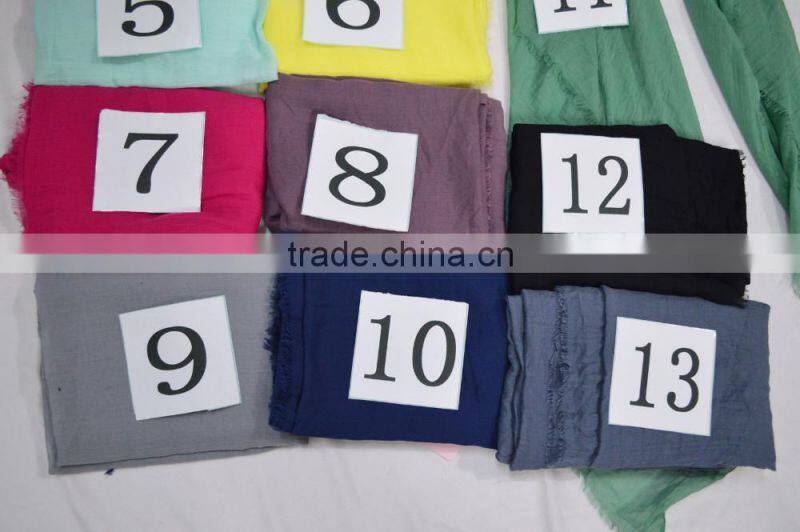 2017 Fashion hot popular rayon lady summer plain solid viscose voile scarf