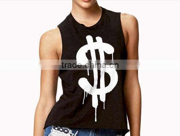 Cheapest factory price custom women printed tank top