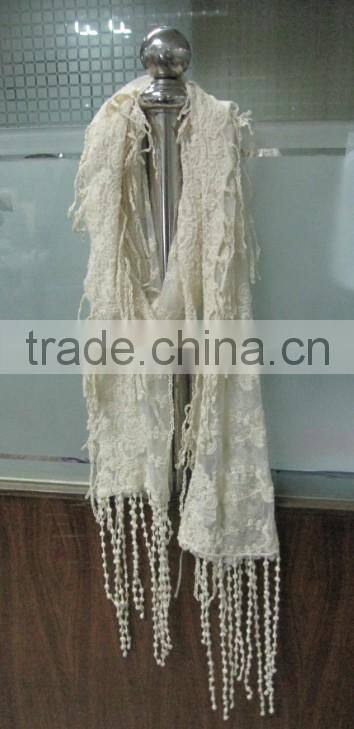 Wholesale free cotton crochet winter scarf patterns tassel edging
