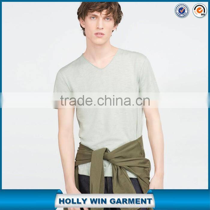 Causal cotton v neck t shirt with wholesale price