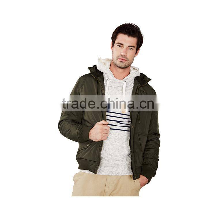 Latest Design Trim Hoody Casual Men Padding Quiltted Jacket For Sale