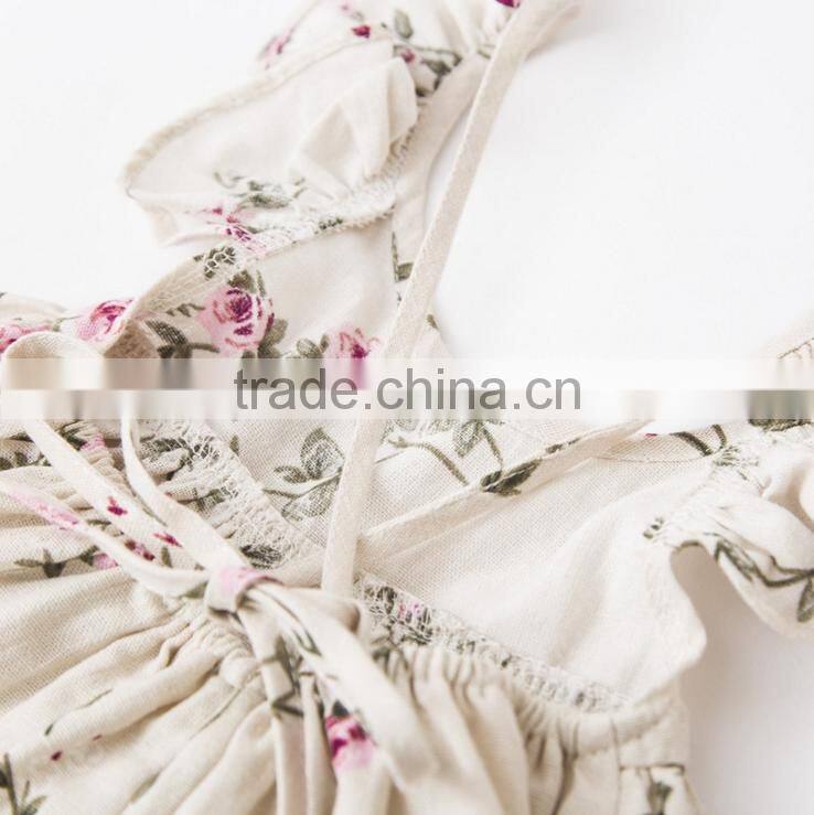 Vintage Flower Dress Summer New Arrival Clothes Baby Girl Frock Designs