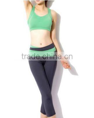 Green Yoga clothing Women Sports Aerobics Pant suit