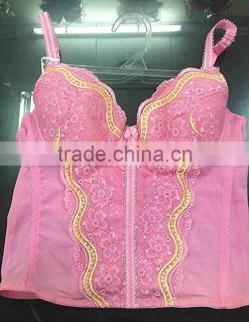 Fashion design ladies body shaper corset underwear with padded cup