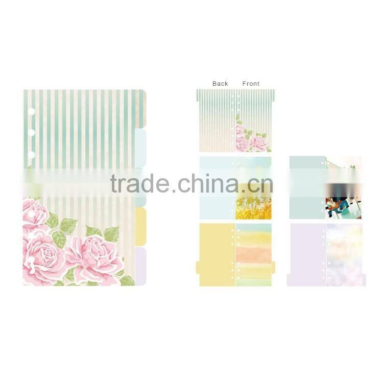 A5/A6 art paper 4/1C printing custom planner index page 6 holes planner internal page