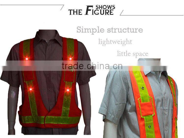 Nice material LED shirt vest high visibility safe for night cleaning