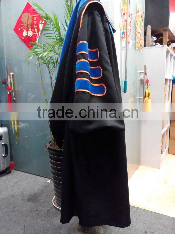 Customized high quality PHD graduation gown