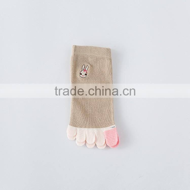 Spell color cotton toe socks toe socks female rabbit yoga socks massage