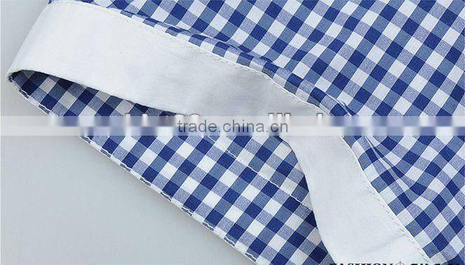 contrast color check shirts men shirts with pocket