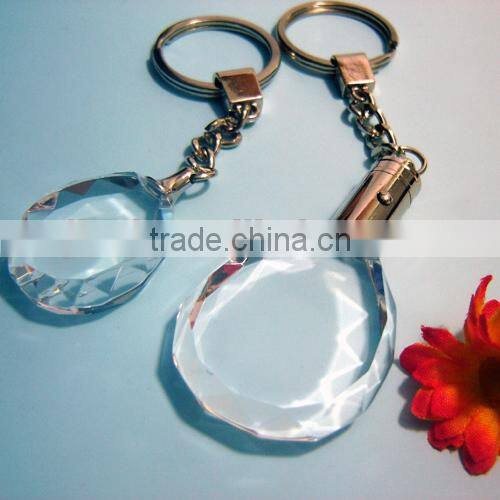 Fancy Cheap Colorful LED Crystal Keychain/Crystal Keyring/Crystal Keyholder