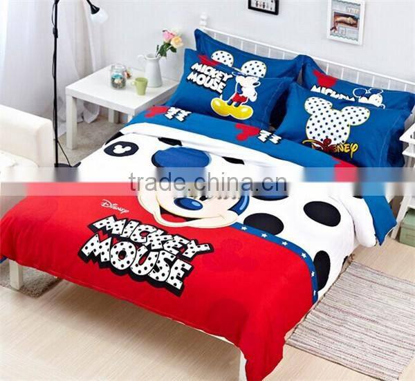Wholesale Mickey Mouse bedding set for kids Mickey Minnie bedding set of 3pcs for single beds