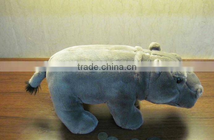 Custom fine quality wild animal plush toy blue hippo plush toy