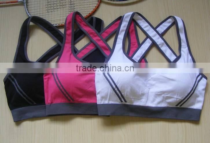 Women's Comfor Support Wire-Free Yoga Push-Up Sport Moving Bra