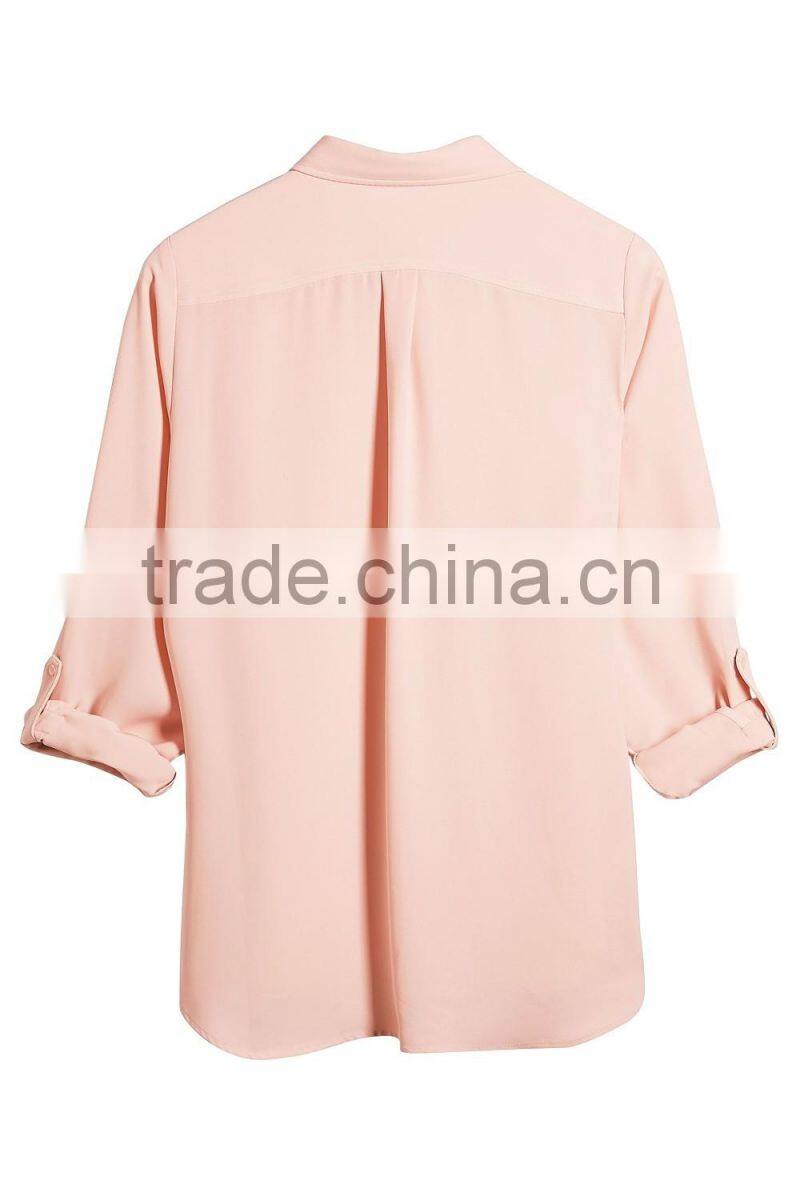 2016 new fashionable patch work blouse designs women casual blouse