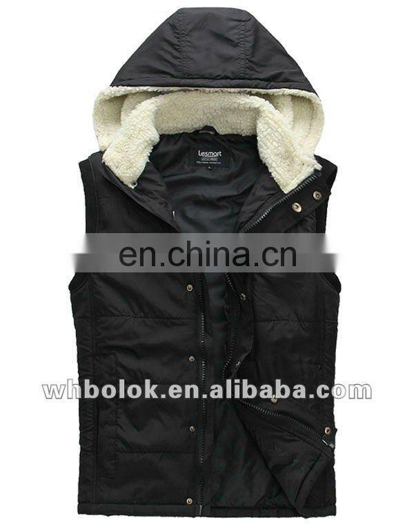 Fashionable mens stylish winter waistcoat with lambwool collar vest