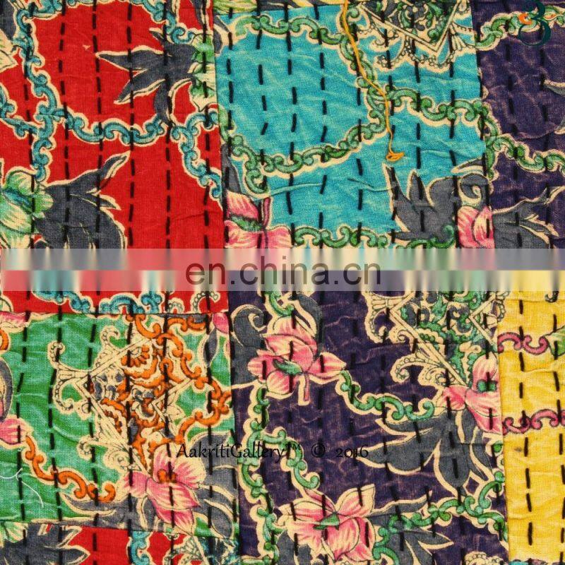 Home Decor Cushion Cover For Sofa Handmade Embroided Pillow Case Kantha Cushion