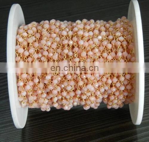 Syn Turquoise Wire Wrapped Gemstone Beaded Chain