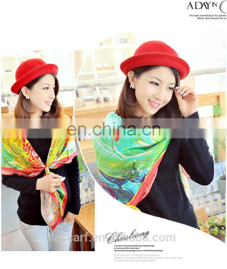 2015 new style fashion design woman silk digital printedbig square accessory(SP1682B)