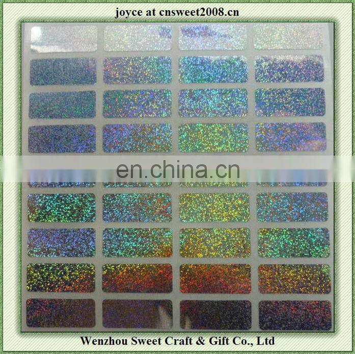 blank culourful laster sticker/hologram sticker