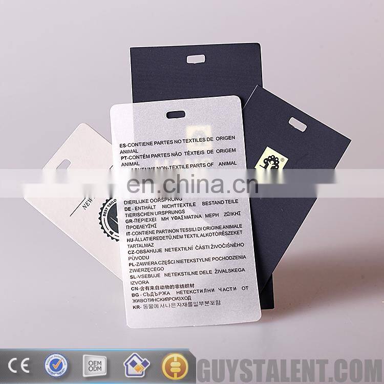 Custom printing label tags for clothing