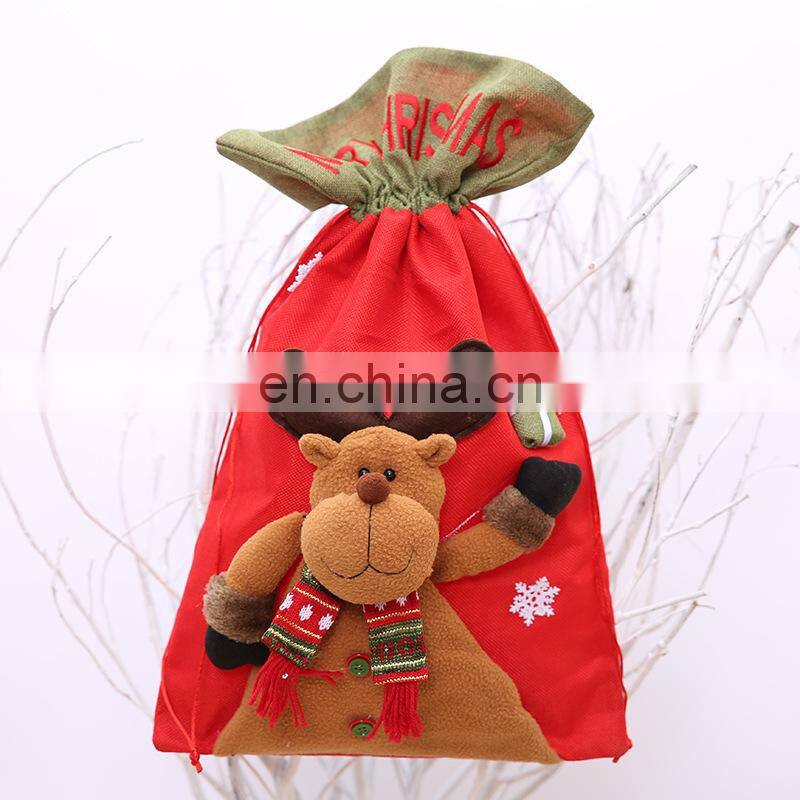 Large Christmas Gift Bags Non Woven Bag Santa Snowman Reindeer Candy Bag Wholesale Santa Sacks Christmas Decoration 2017