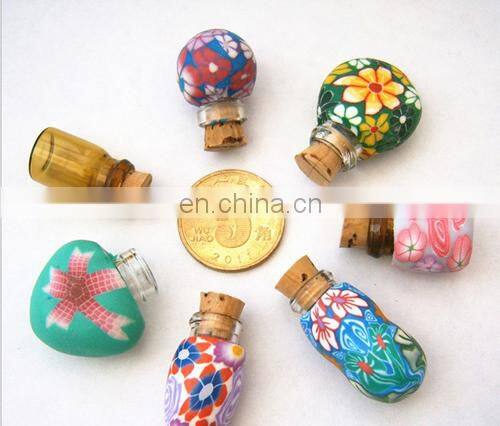 Polymer clay Perfume glass bottle for hanging/decoration with different color