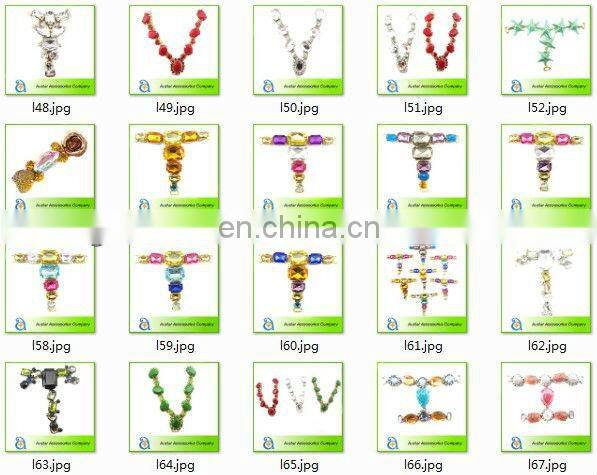 New design Y shape colorful rhinestone shoe decoration high heel shoe parts