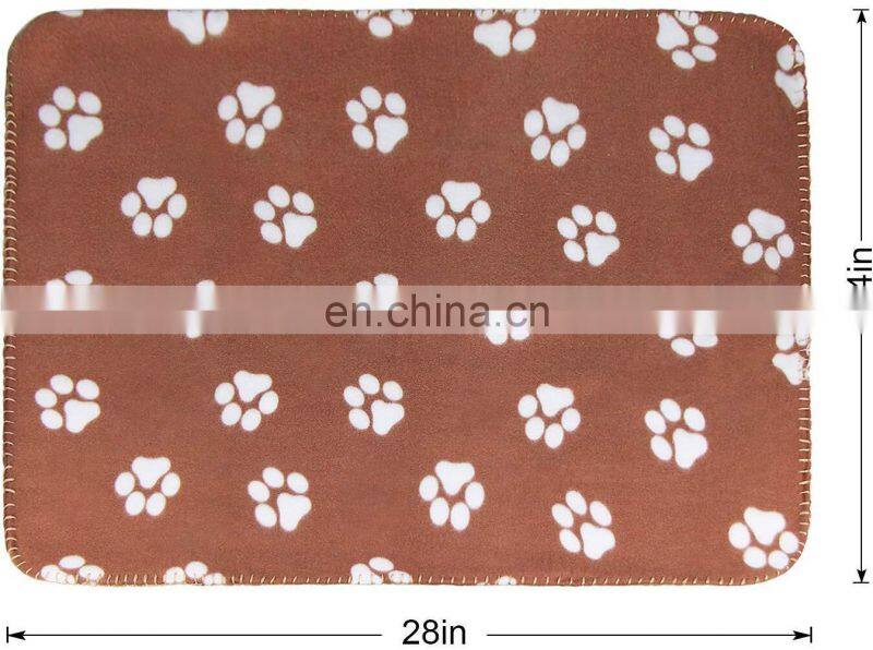 Cute Cat Fleece Blanket Pet Dog Blanket Warm Paw Print Blanket Bed Cover for Dogs and Cats