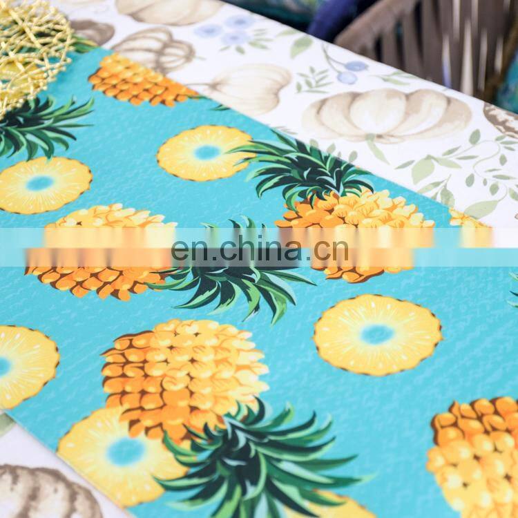 2019 Amazon Top Seller Digital print Tropical Pineapple Printed Table Runner For Home Decor