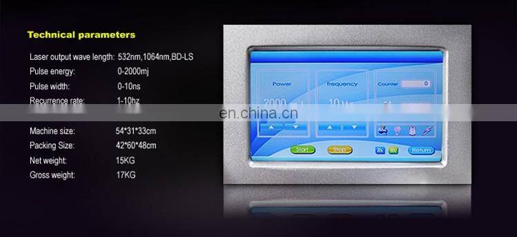 Portable laser tattoo removal 1064nm/532nm machine wash tattoo Beauty device